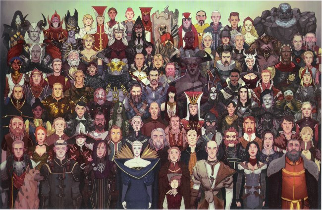 89 personnages légendaires de Thedas, illustration d'ouverture par Nick Thornborrow
